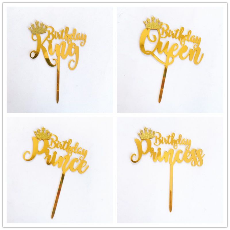 Birthday King, Queen, Prince and Princess Acrylic Cake Topper ...