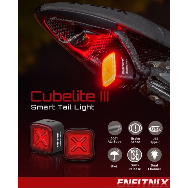 Enfitnix Cubelite III Smart Bicycle Tail Light Shopee Singapore