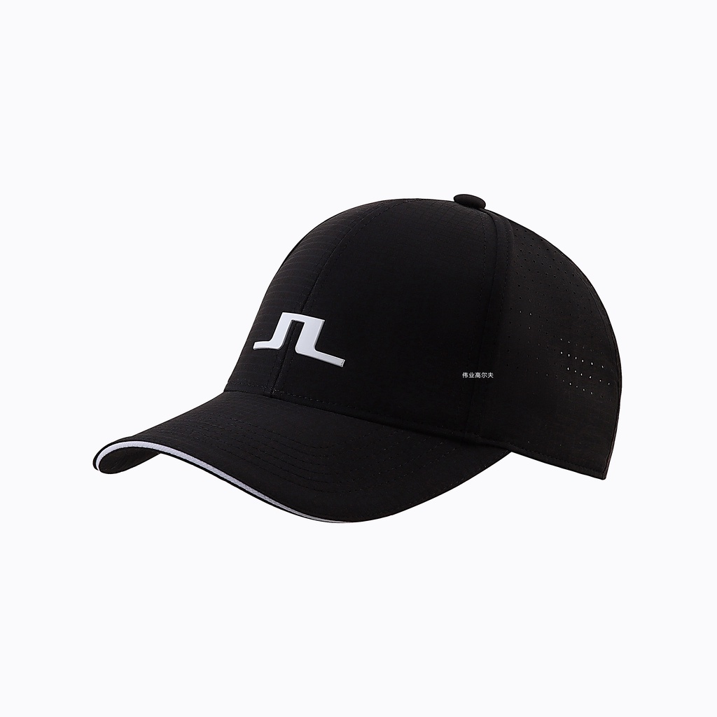 J.LINDEBERG ゴルフ キャップ ブラック　黒 J.LINDEBERG Golf Cap Breathable Hole Men Women Sports Sun Hat