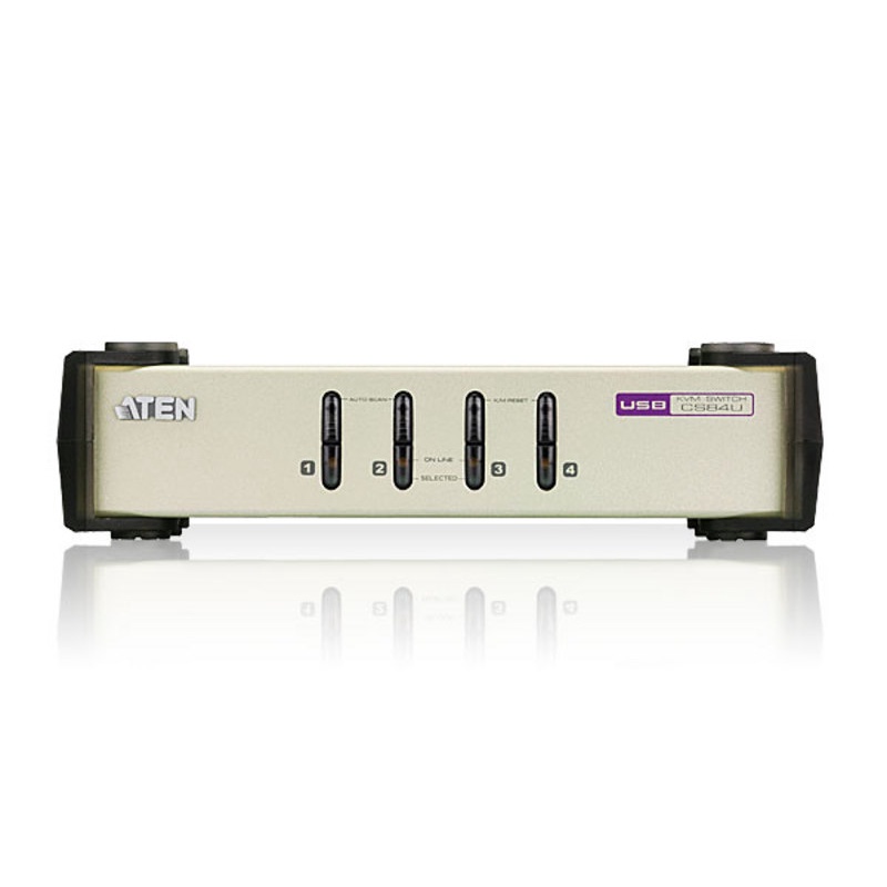 ATEN CS84U 4-Port PS/2-USB VGA KVM Switch with 2x1.2m and 2x1.8m PS2 ...