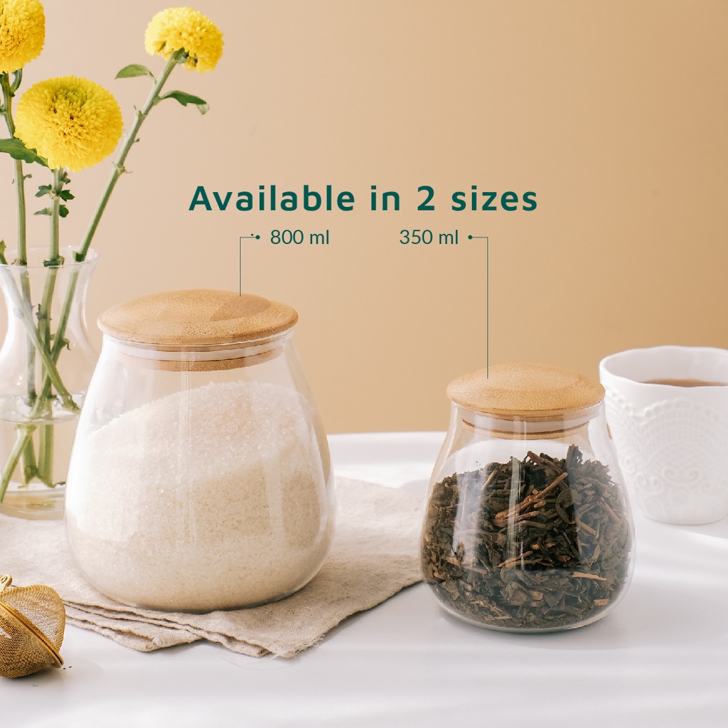 Toples Kaca Bulat Storage Jar Borosilicate Kedap Udara ( dia 6.5-8.5 cm )