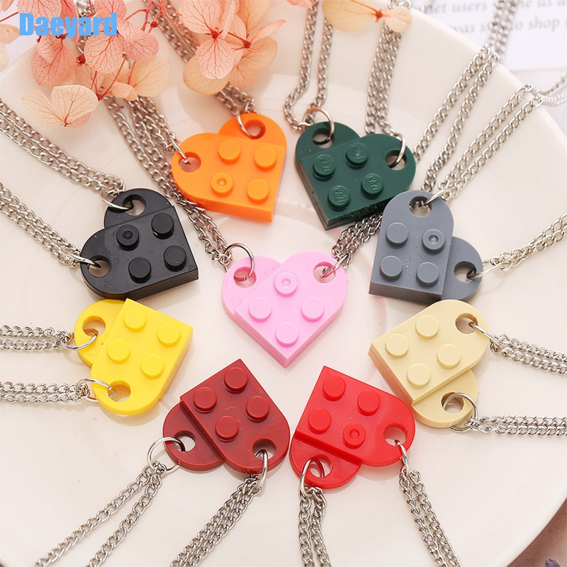 Lego Love/Heart, Block Necklace; Birthday/Christmas/Valentine Couple Necklace Jewelry Accessories Presents