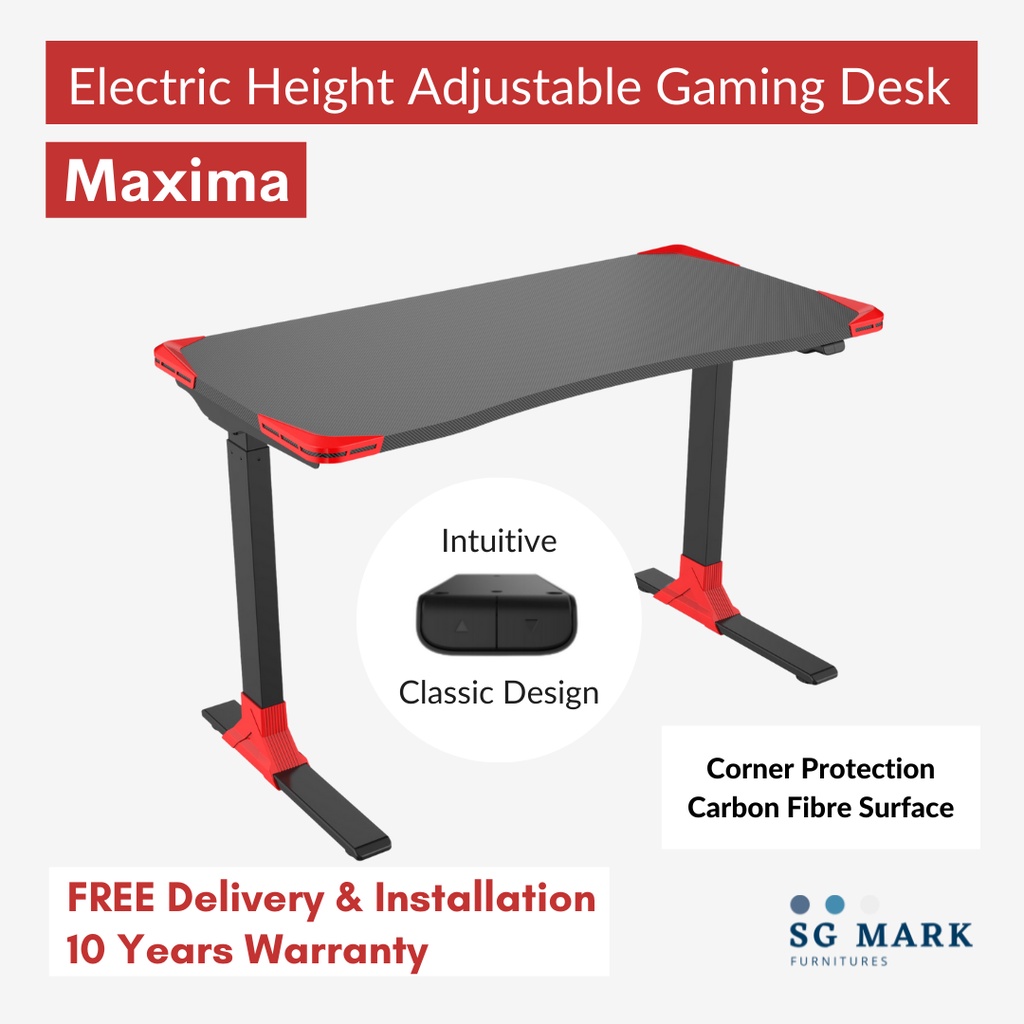 [SG MARK] Motorize Electric Height Adjustable Table with Carbon Fiber ...