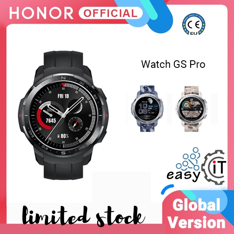 Global Version Honor Watch GS Pro Smart Watch SpO2 Smartwatch Heart Rate  Monitoring Bluetooth Call 5ATM Sports Men Watch