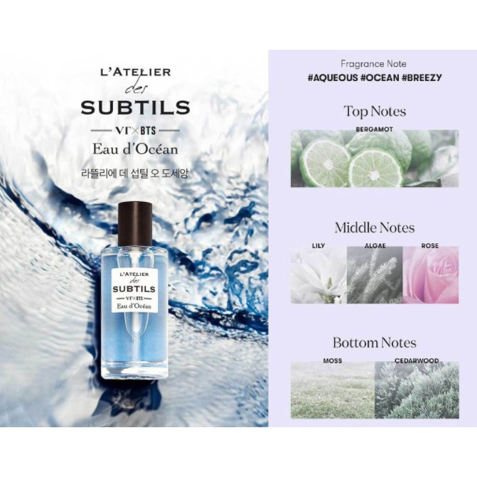 BTS VT X BTS L'ATELIER des SUBTILS Ocea… Jin Bts Parfum Subtils