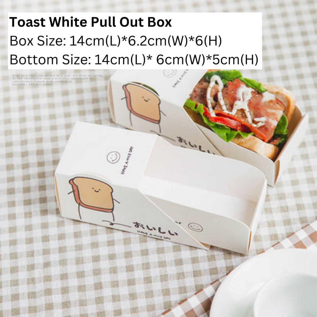 [20pcs] Disposable Sandwich Box Egg Drop Toast Paper Box Korean ...