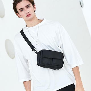 Men's Daily Streetwear Waterproof Mini Mobile Phone Crossbody Waist Chest  Sling Bag In BLACK