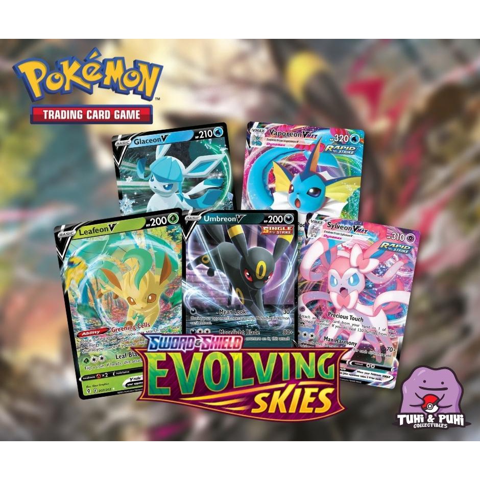 [Pokemon TCG] Eeveelutions (Vs & Vmaxes) SS7 Evolving Skies (Umbreon ...