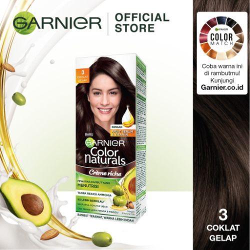 Garnier Color Naturals Crème 3 Dark Brown - Gambar 3