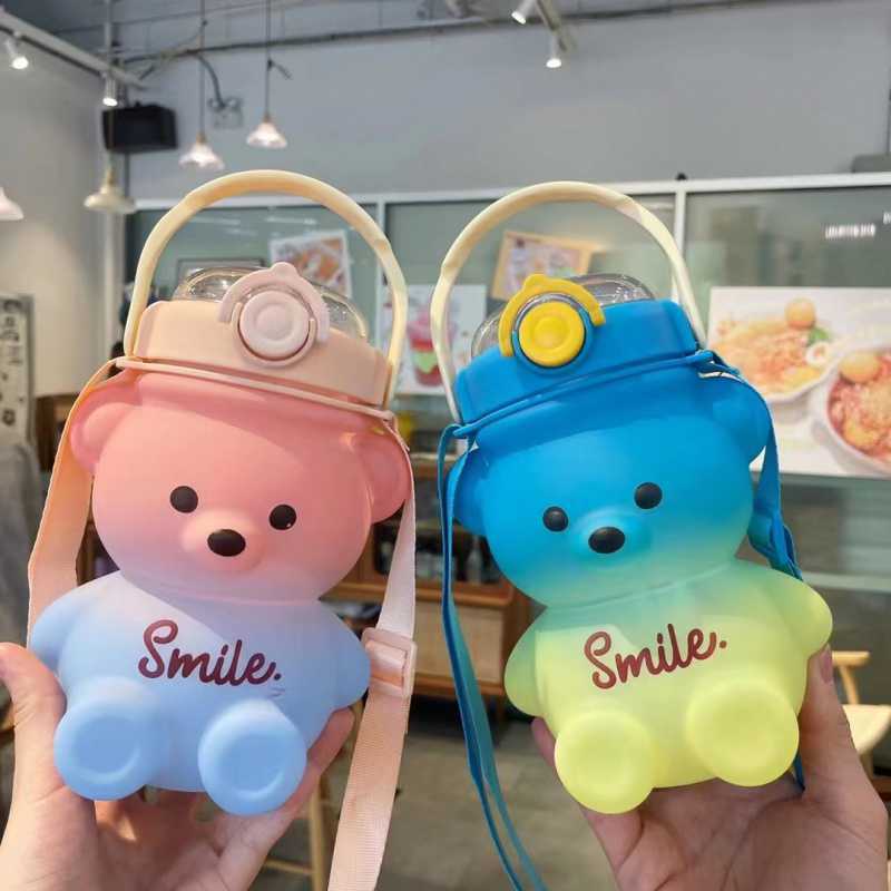 800ML Gradient Cute Little Bear Water Bottle KIDS Portable Botol Air ...