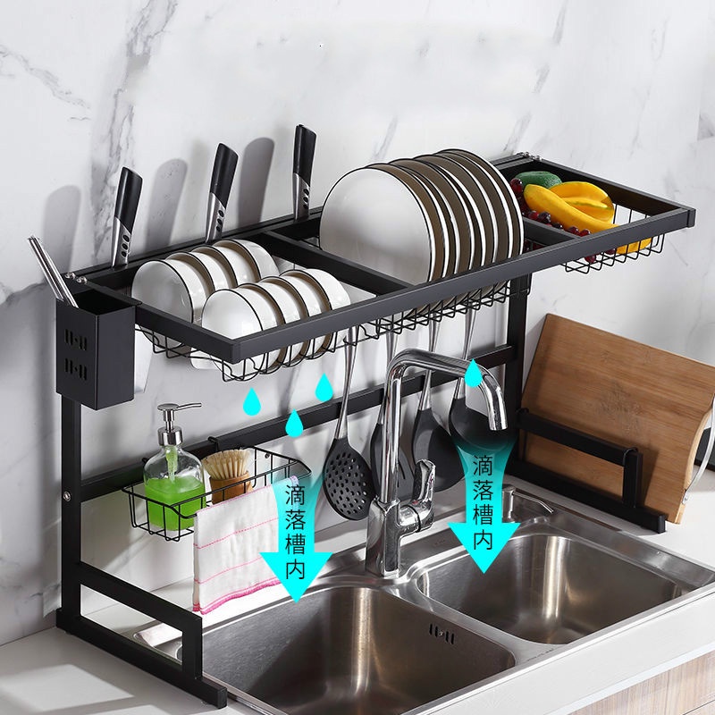 Dish Drying Rack, Adjustable (33”- 41”) Large Dish Drainer, Kitchen ...