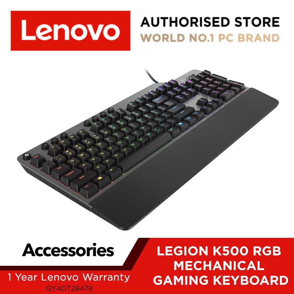Lenovo Legion K500 RGB Mechanical Gaming Keyboard (US English) 1 Year