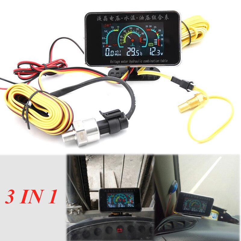 52mm 7 Color In 1 Racing Gauge Turbo Boost Gauge Bar PSI 2 Inch Water Temperature Oil Temp Volt Fuel Press Gauge Tachometer
