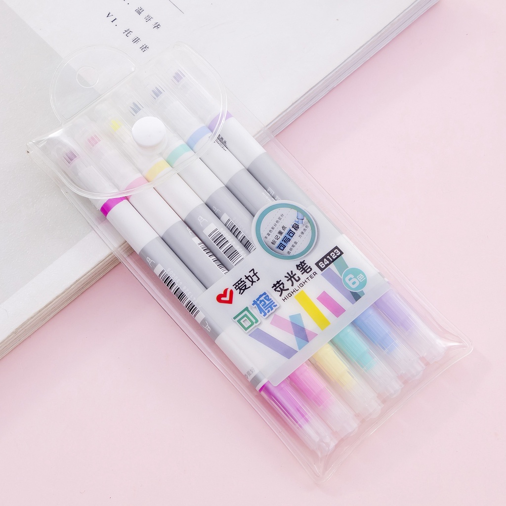 Funny Double Line Pattern Outline Marker Pen Hand Copy Account Multi-colored  Curve Pen Quick Dry Mark Notes Painting Highlighter