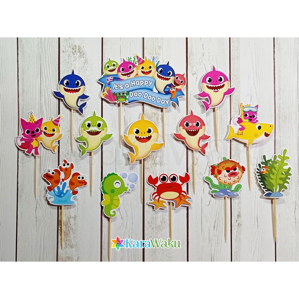 Birthday Cake Topper/Baby Shark Character Birthday Cake Decoration ...