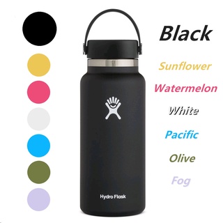 Hydro Flask Water Bottle - Stainless Steel & Vacuum Insulated - Wide Mouth  2.0 with Leak Proof Flex Cap - 32 oz, Watermelon