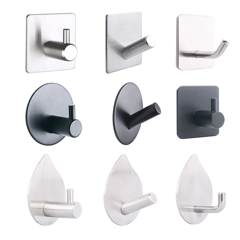 Harbour Life Stainless Steel Strong Adhesive Hook Heavy Duty Wall Door hook Coat Hook for Bathroom and Kitchen