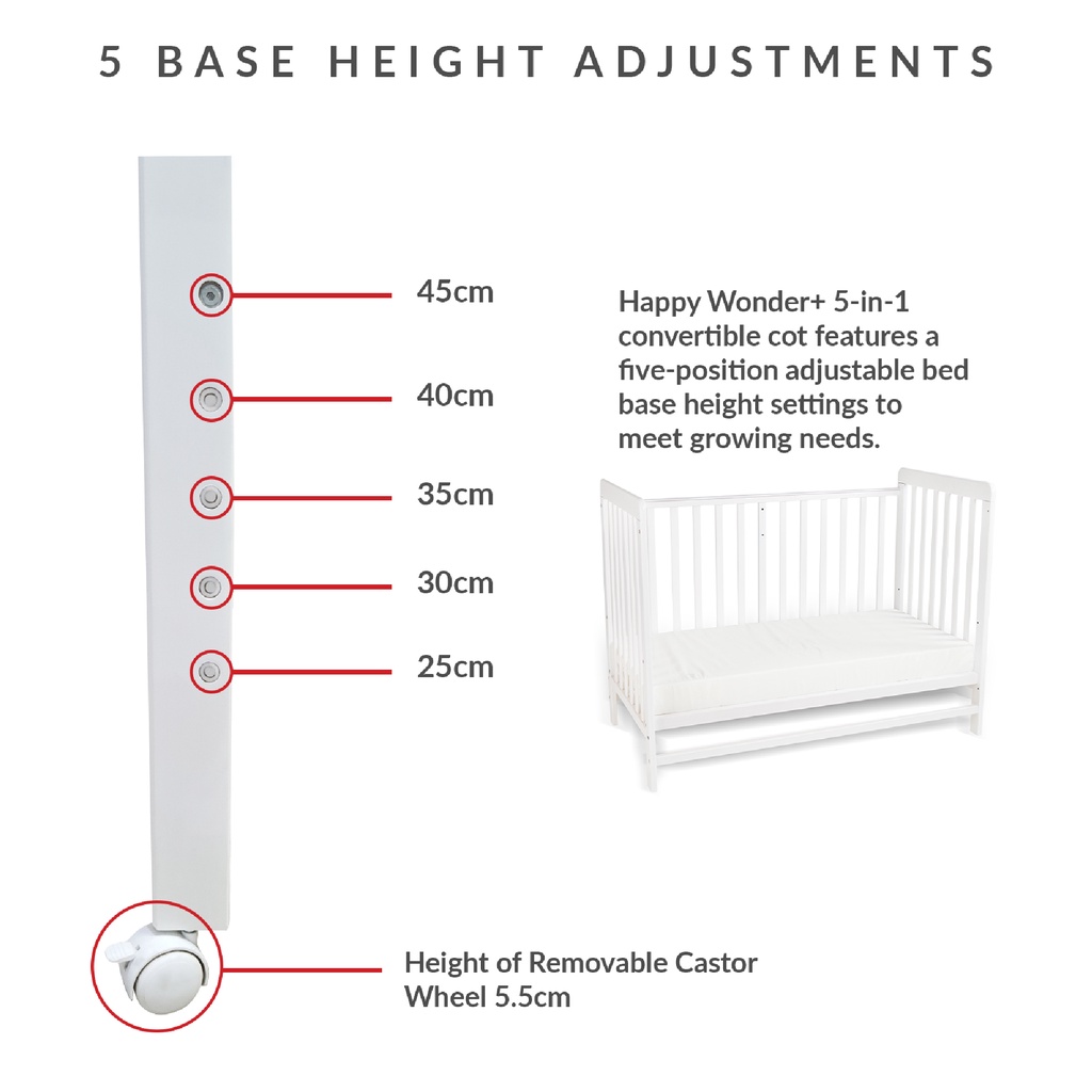 Jarrons Co Happy Wonder 5 in 1 Convertible Baby Cot Free Mosquito Net Delivery Shopee Singapore