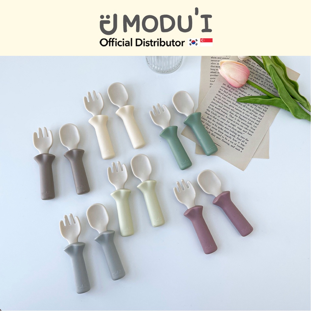 MODU'I - Silicon Spoon/Fork Set / Ergonomic / Easy Sterilisation / SGS ...