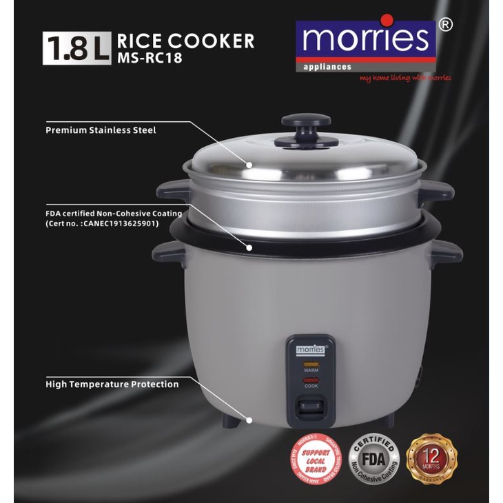 Morries 0.6/1.0/1.5/1.8L Traditional Rice Cooker (MS-RC06, MS-RC10, MS ...