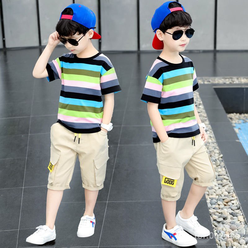 New Summer Boys Clothing Sets Children T-shirt Short Sleeve +Pants Set Two  Pieces Set Kids Baby Boys Clothes 6 8 10 Year | Shopee Singapore