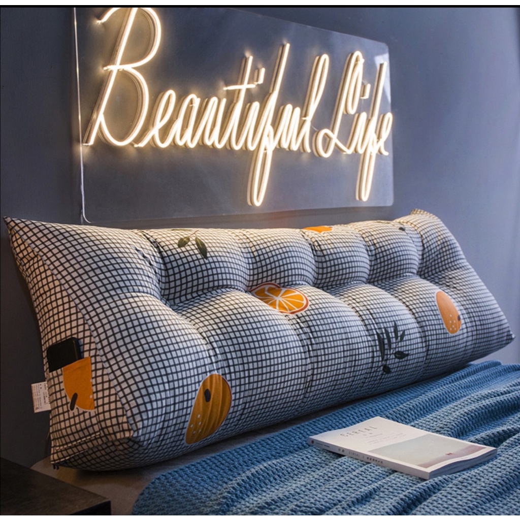 Bedside cushion triangle two seater sofa large back cushion soft package tatami bed long pillow lumbar pillow waist supp