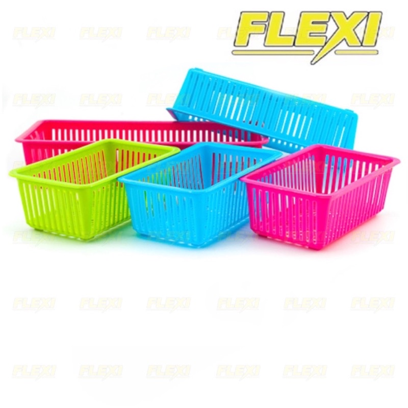 Assorted Colour Plastic Basket Storage Basket Tray Tupperware Rectangle ...