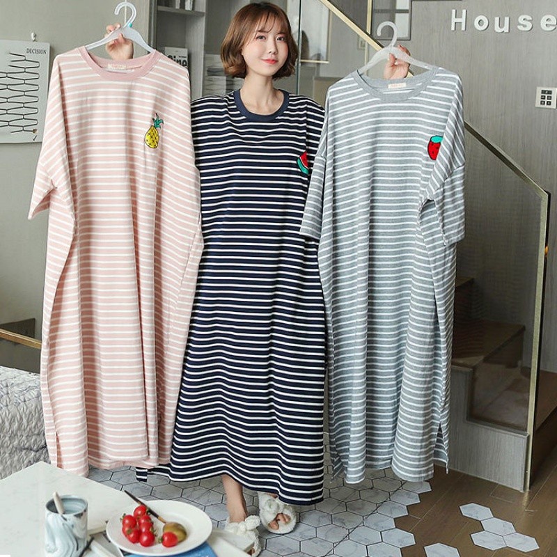 INS Korean style Pyjamas women Short sleeve Stripes cute casual loose ...