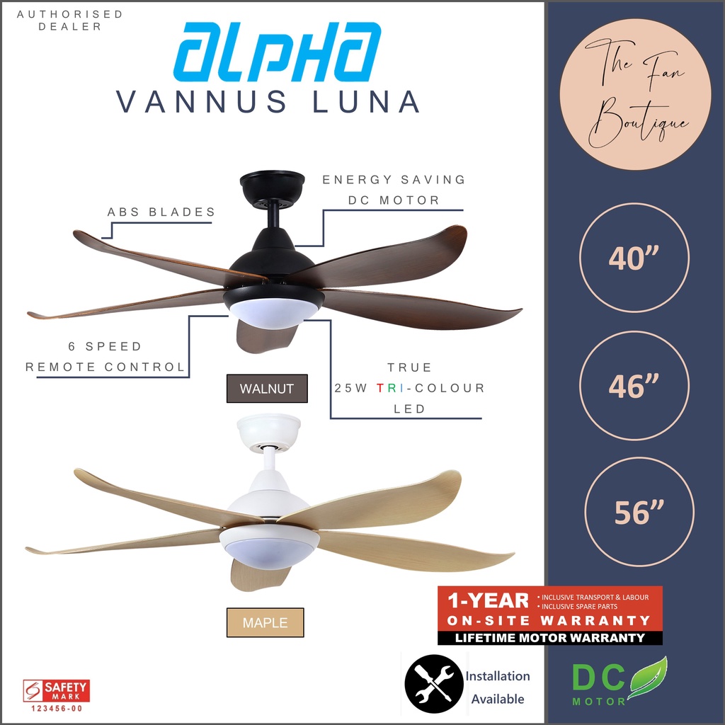 [Installation] Alpha Vannus Luna 56" DC Motor Ceiling Fan with Super Bright 25W LED and Remote