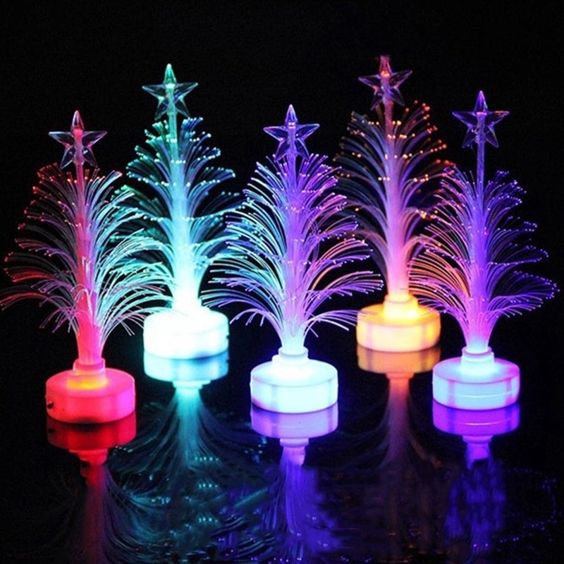 7 Colors Changing Fiber Optic Christmas Tree LED Night Light | Shopee ...