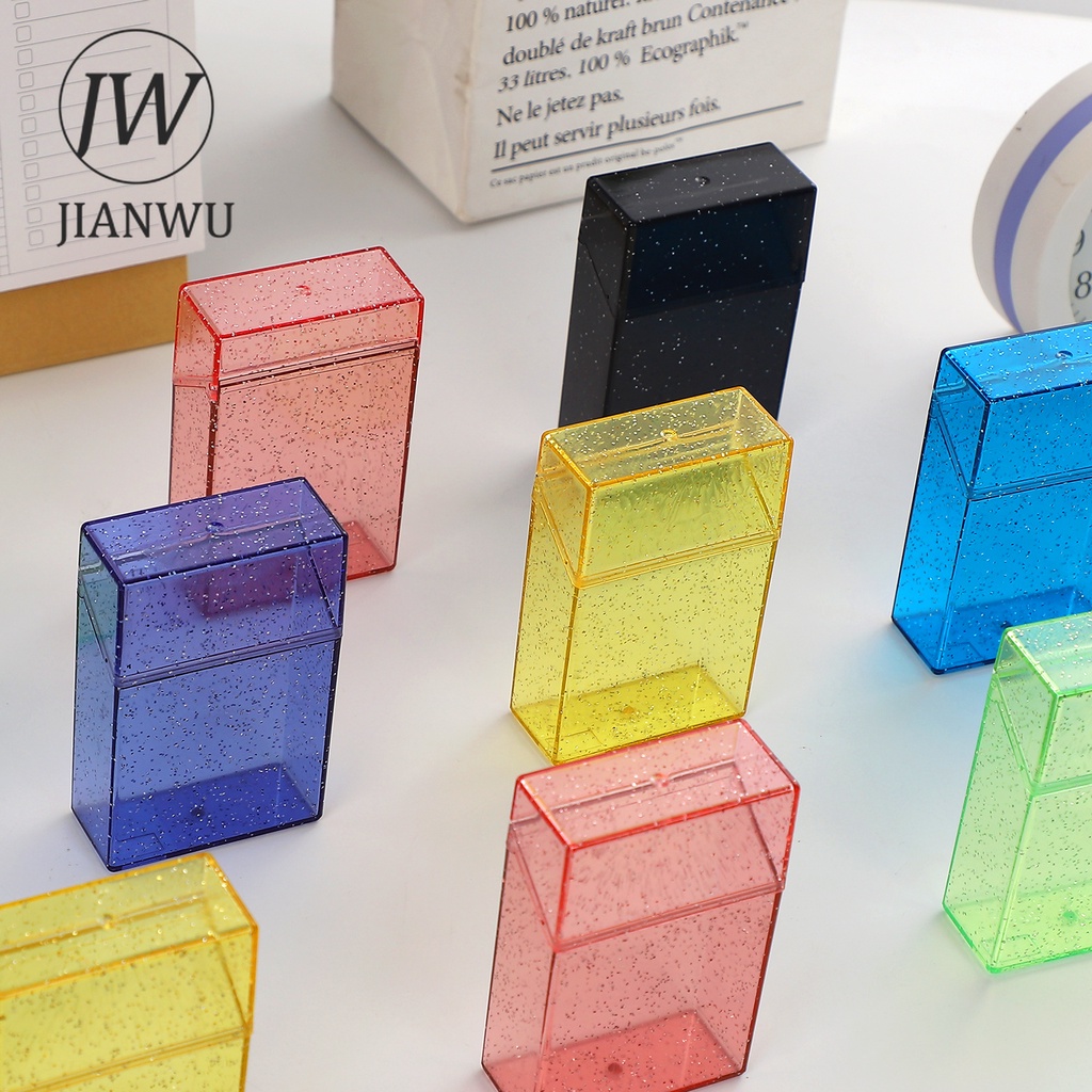 JIANWU Creative Multicolored Silver Powder Card Note Storage Box ...