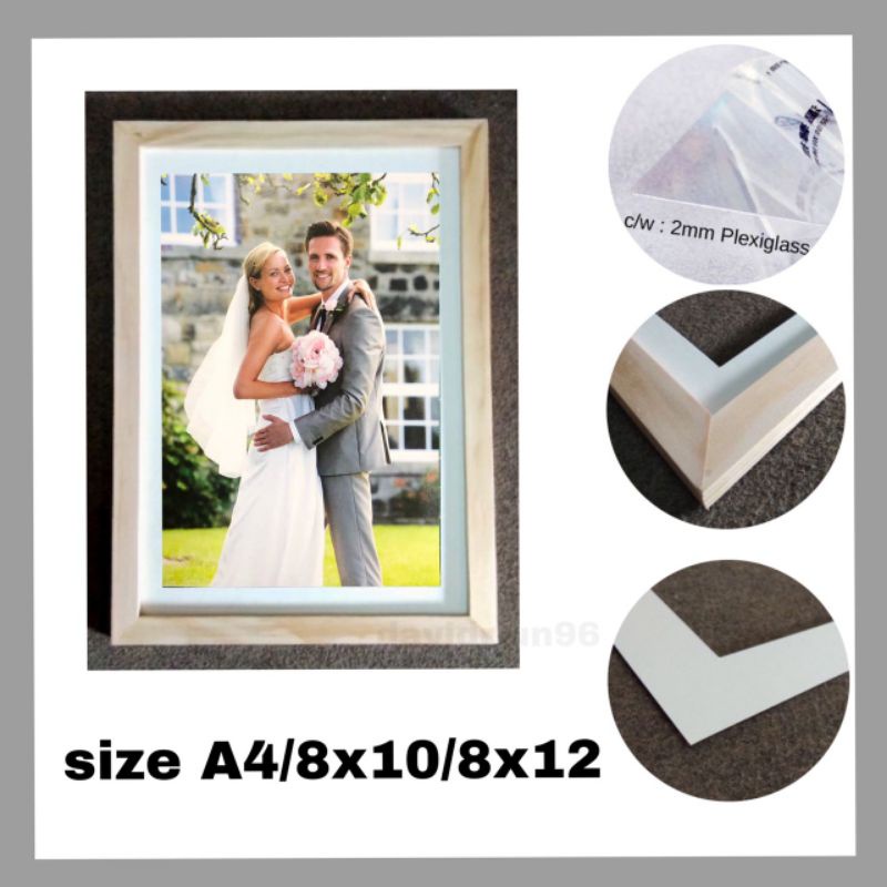 Frame project A4 / 8*12 / 8*10 with (matboard) | Shopee Singapore