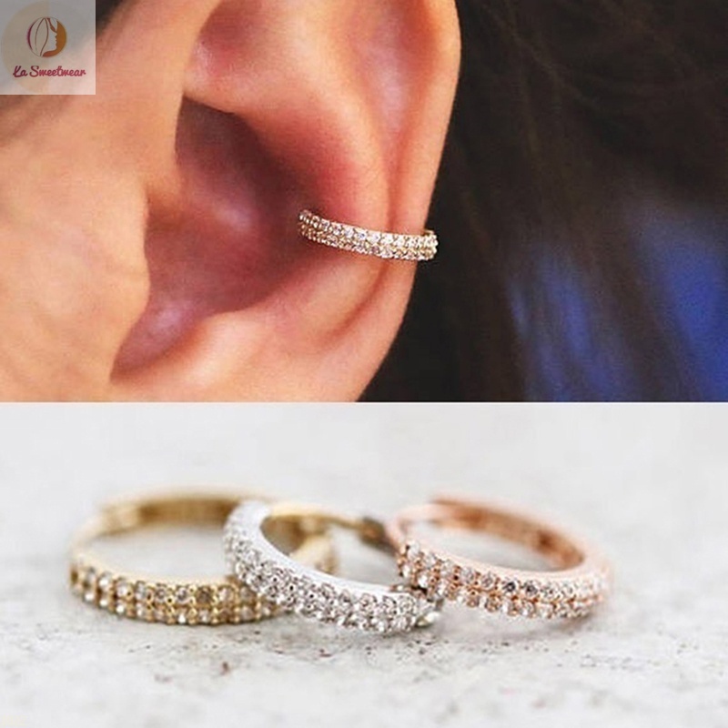 Diamond hoop hot sale cartilage earrings