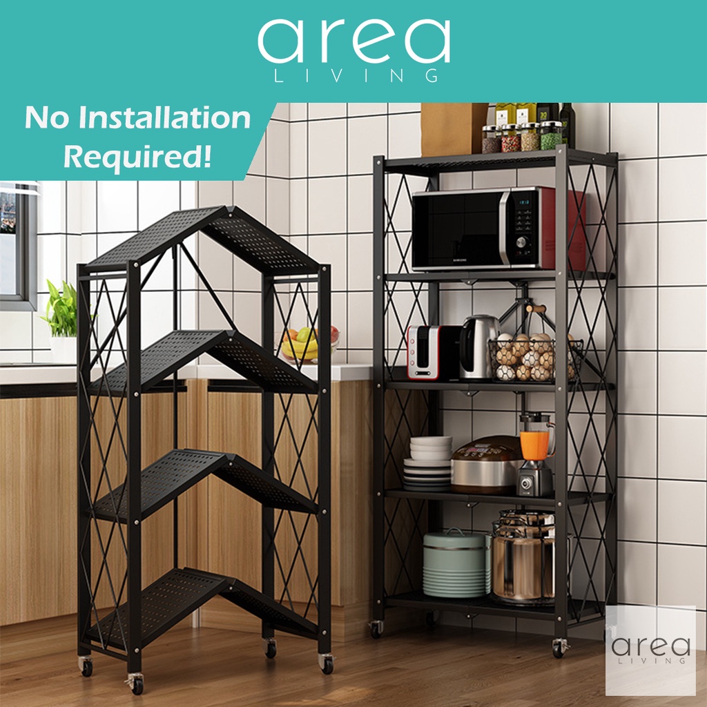 AREA LIVING Multi Layer Foldable Kitchen Rack Shelf Storage | Shopee ...