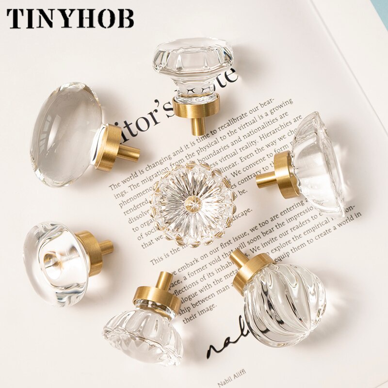 Multi Crystal Knob Cupboard Pulls Dresser Drawer Clear Knobs Kitchen