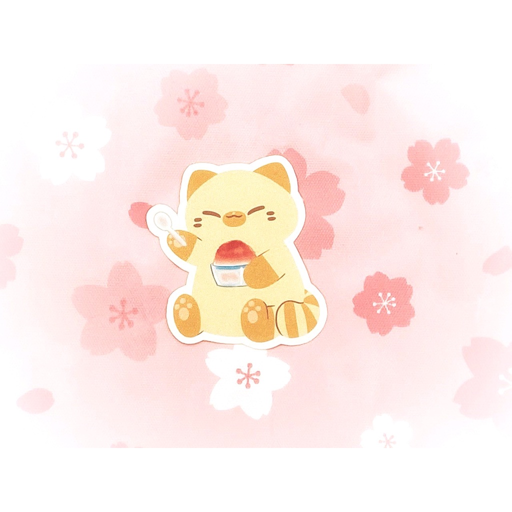 Eating Shaved Ice Sticker | Cute Laptop Stickers | Kawaii Stickers ...