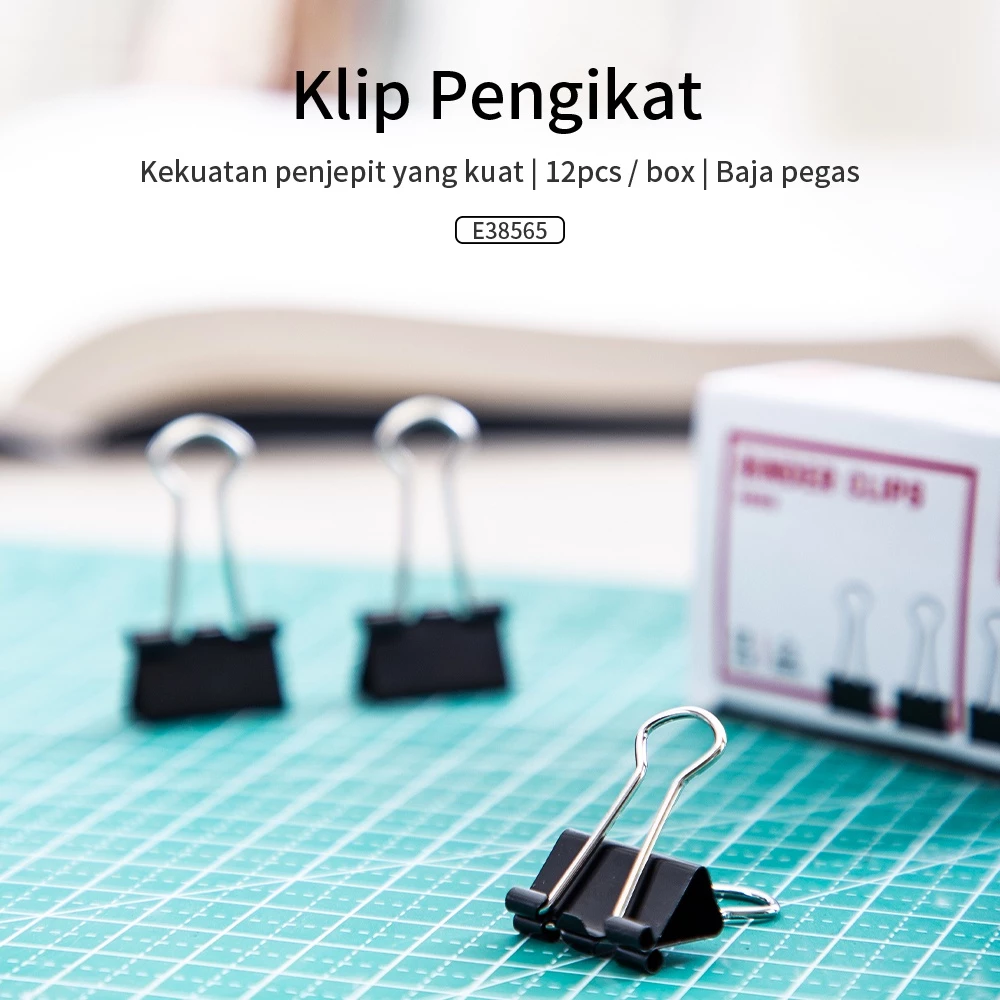 Deli Binder Clip 19Mm bebas karat dilapisi oleh eletroforesis (107) E38565 - Gambar 2