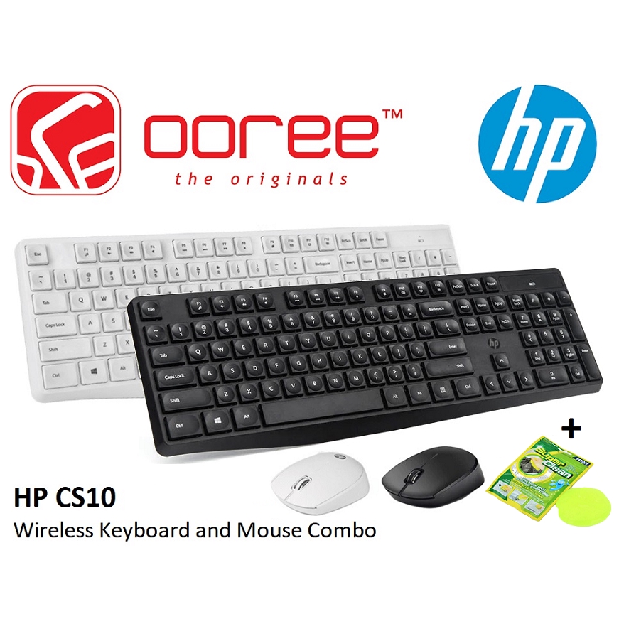 HP CS10 2.4G WIRELESS MULTIMEDIA KEYBOARD AND MOUSE COMBO SET WITH 104 ...