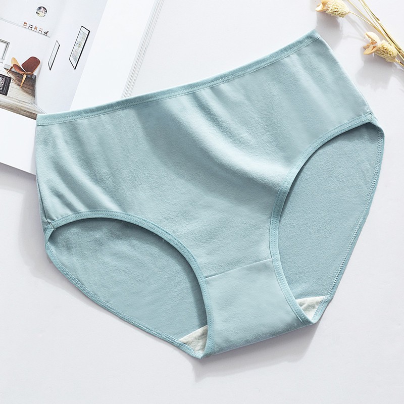 M-XL 9 Colors Cotton Panties Women Seamless Briefs Simple Mid-Rise Sexy ...