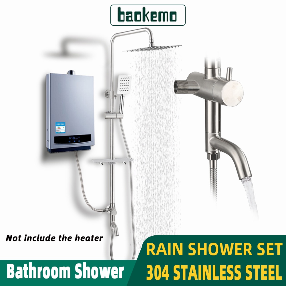 BAOKEMO Instant Water Heater Rain Shower Set bkm1036 Three Function With Rack Shopee Singapore