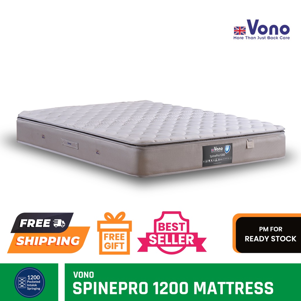 Vono SPINEPRO 1200 & 1200 PLUS Mattress, 11.5in Pocketed Intalok Spring