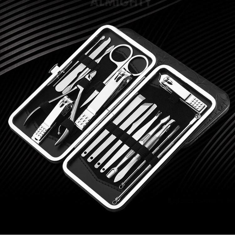 16pcs Stainless Steel Beauty Tools for Face, Hand and Foot Nail Care Cutter Kit Set Manicure