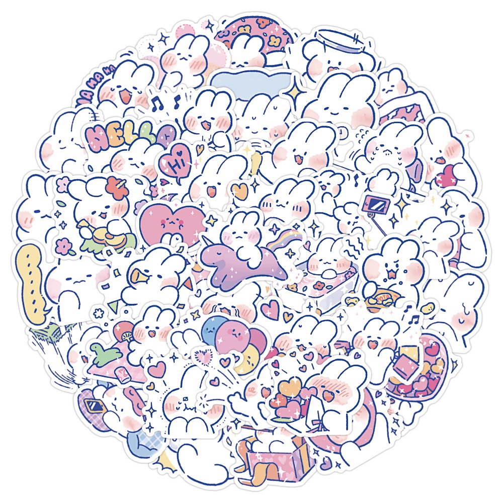 100/50PCS Cute Mongmong Rabbit Graffiti Stickers For Diary Suitcase ...