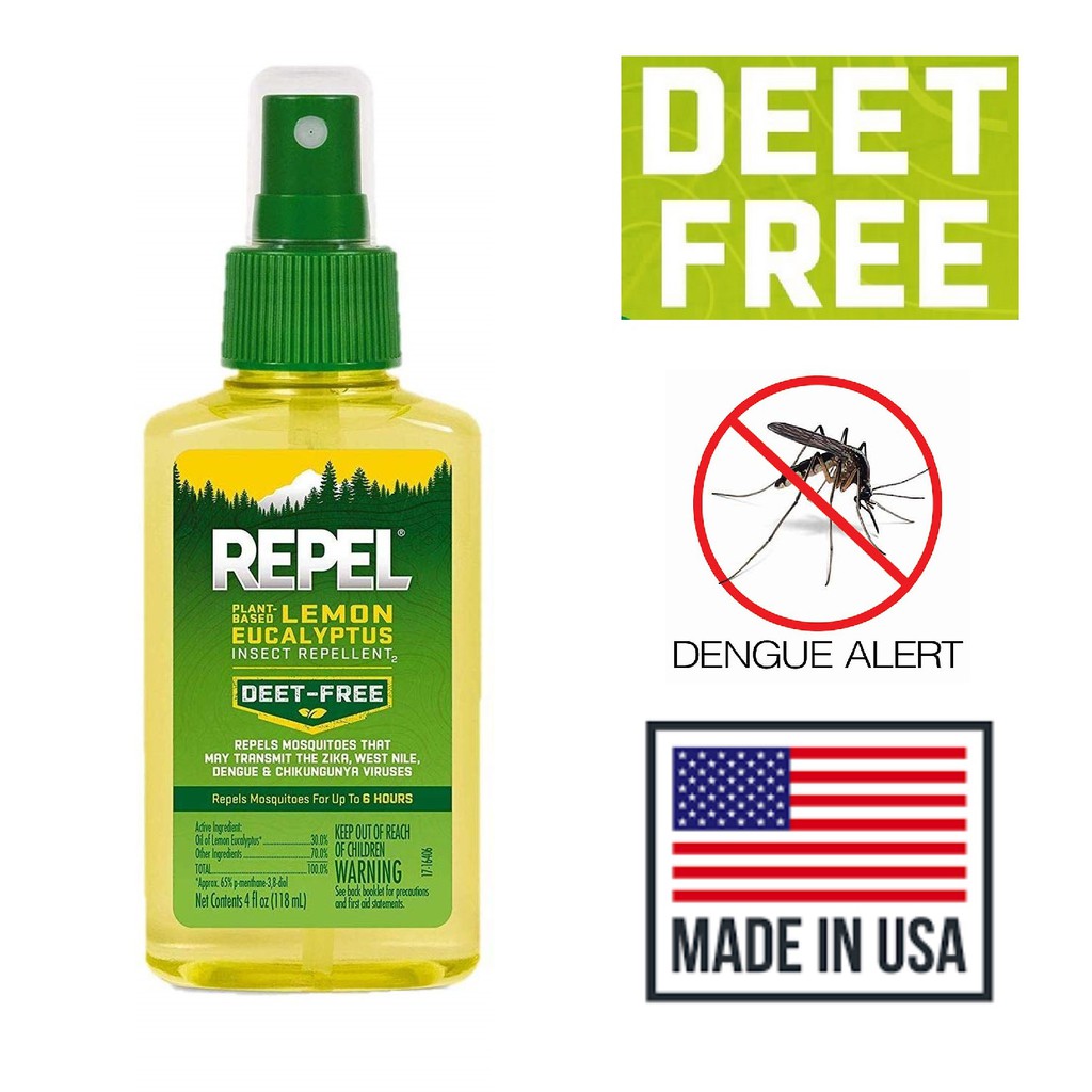 REPEL Mosquito Repellent PlantBased Lemon Eucalyptus DEET FREE