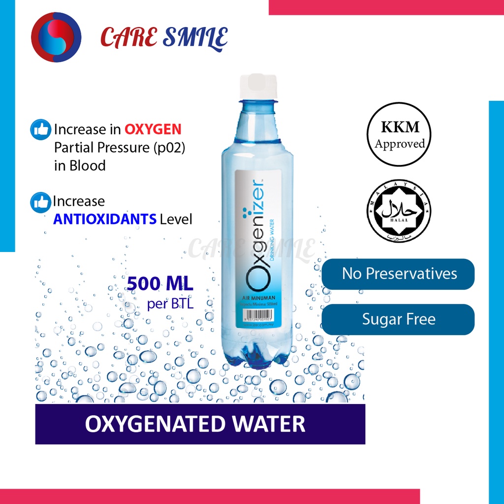 Oxygen Water OXYGENIZER Oxygenated Drinking Water 500ML Air Oksigen 氧气水 ...