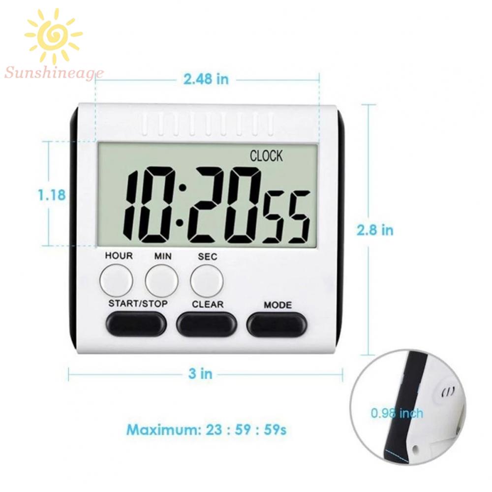 Magnetic Large Lcd Digital Kitchen Timer Alarm Count Up Down Clock 24 