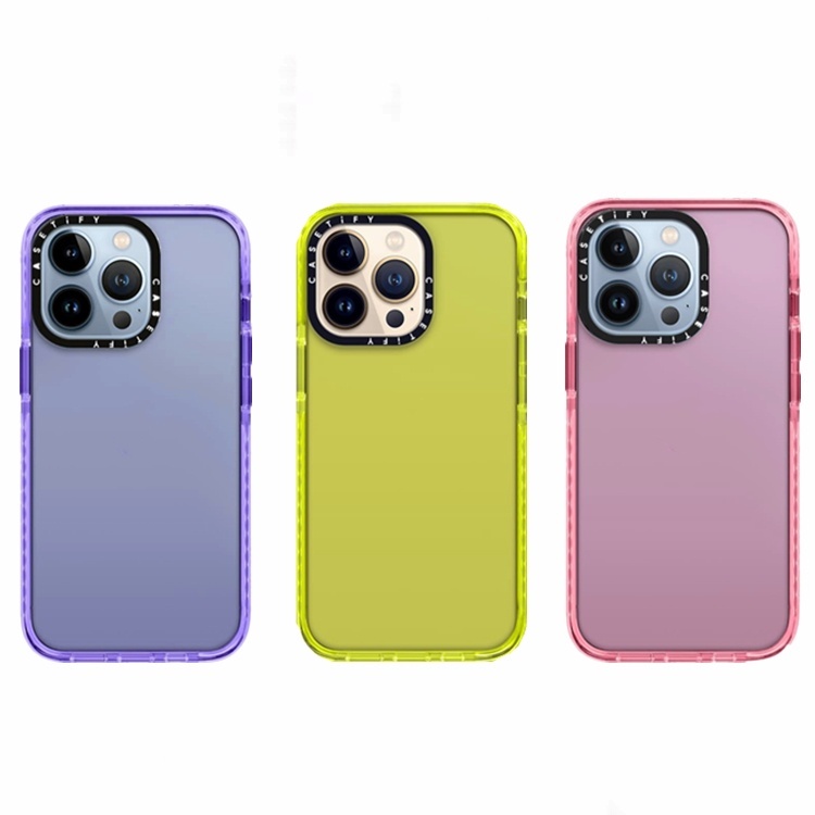 CASETiFY Casing For iPhone 14 Plus X XS XR 11 12 13 Pro Max Transparent Fluorescent Soft Case Cover