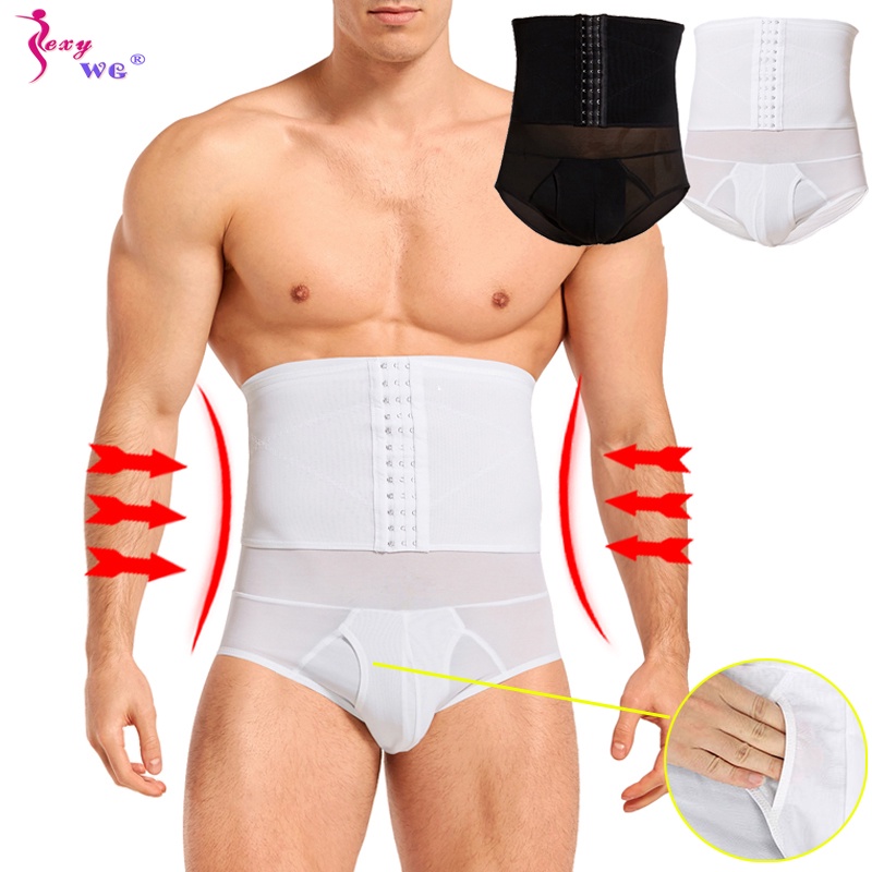 SEXYWG Men's High Waisted Control Panties Underwear Shorts Tummy Control  Waist Trainer Body Shaper Briefs Abdomen Control Pants Shapewear