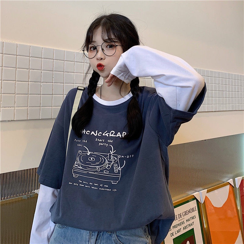 Fake two piece sweatshirt hotsell