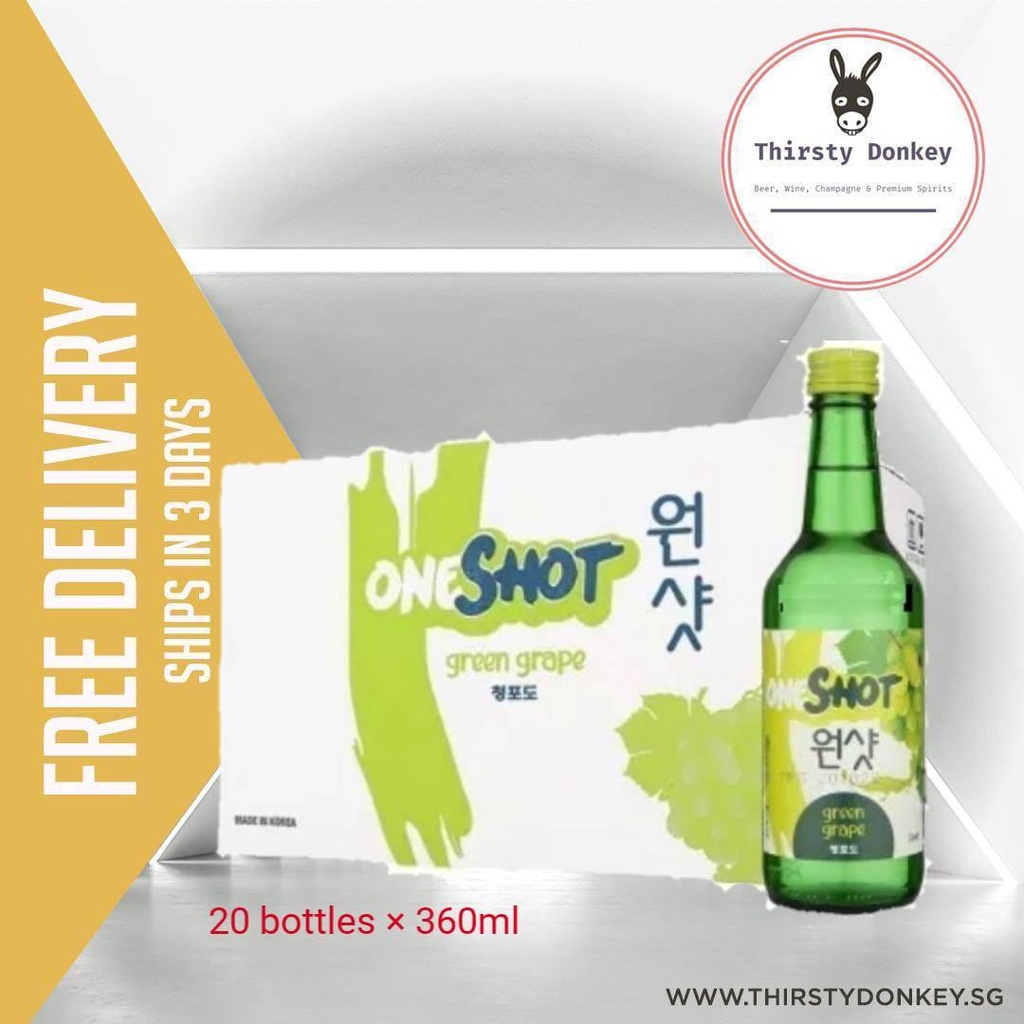 ONESHOT Green Grape Soju (20 bottles x 360ml) Shopee Singapore